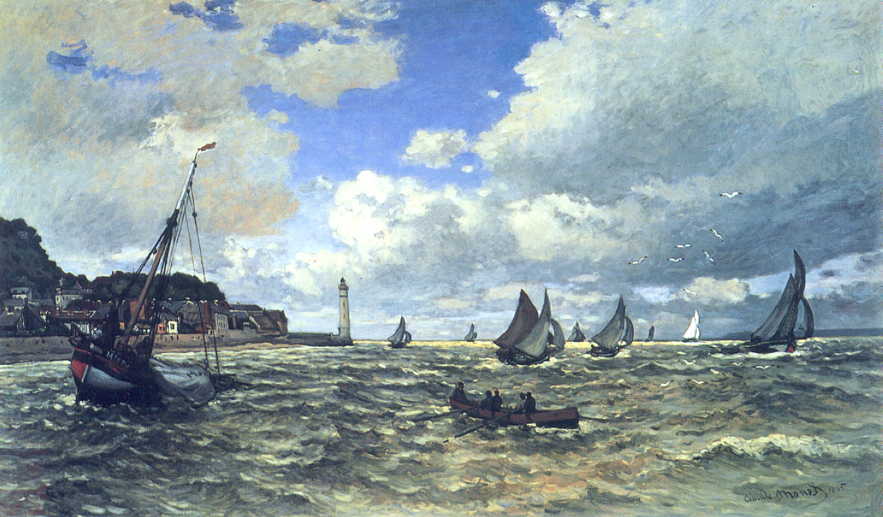 The Seine Estuary at Honfluer, 1865 - Claude Monet Paintings